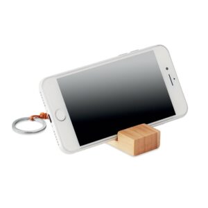 PORTE-CLES AVEC SUPPORT TELEPHONE EN BAMBOU TRINEU