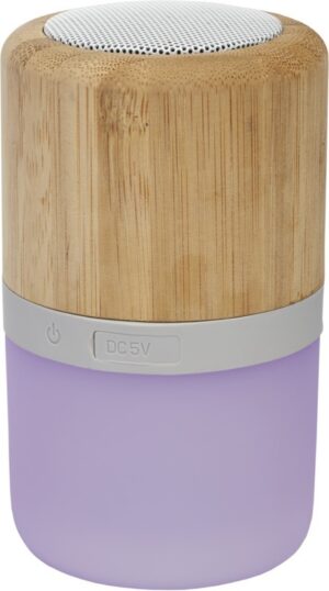 HAUT PARLEUR BLUETOOTH® AUREA EN BAMBOU AVEC LUMIERE
