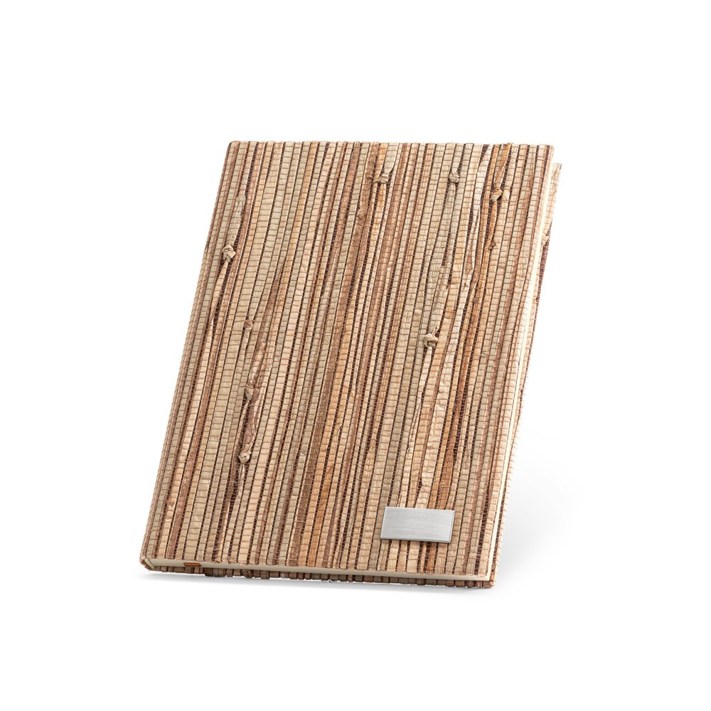 CARNET DE NOTES A5 AVEC COUVERTURE RIGIDE EN PAILLE NATURELLE NERUDA