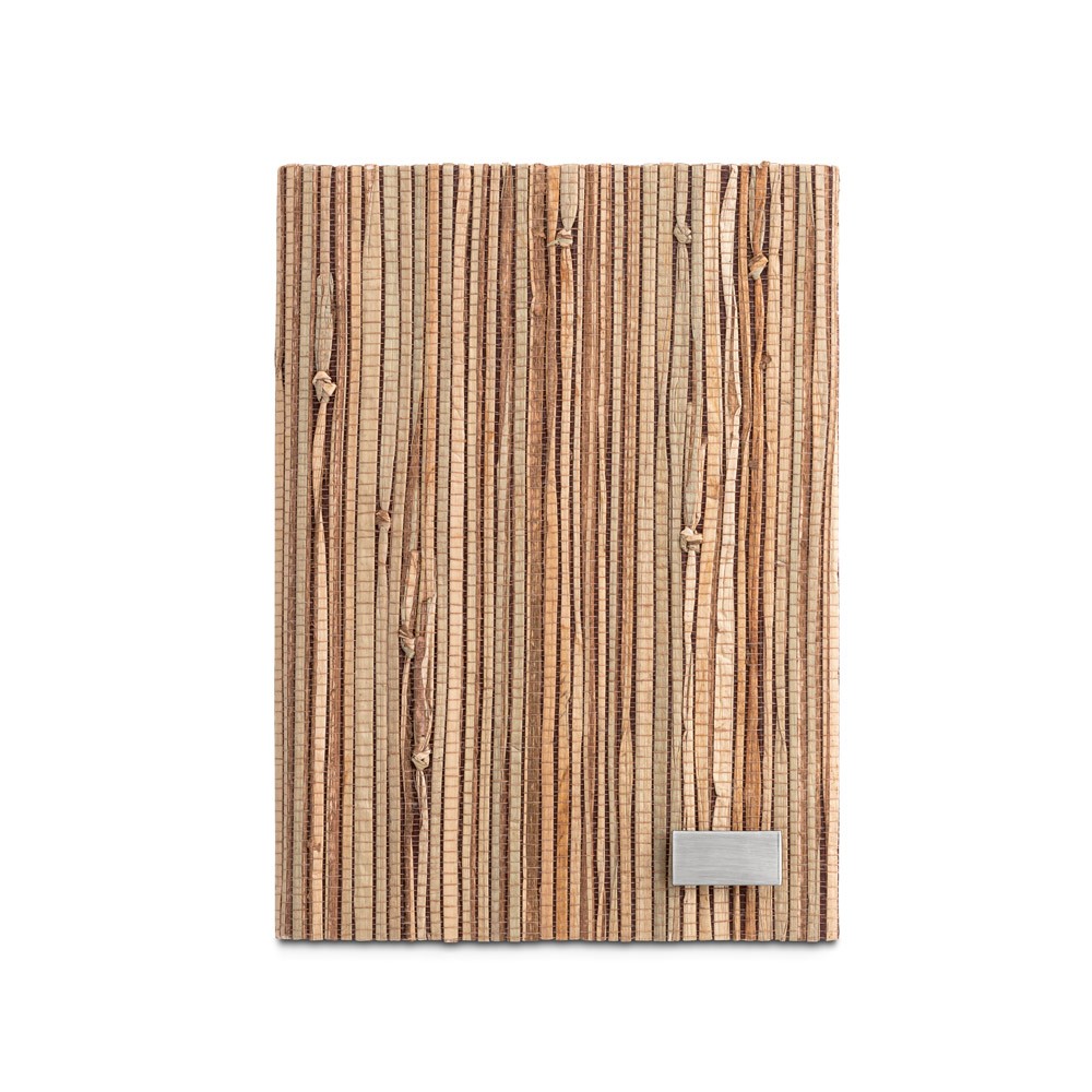 CARNET DE NOTES A5 AVEC COUVERTURE RIGIDE EN PAILLE NATURELLE NERUDA