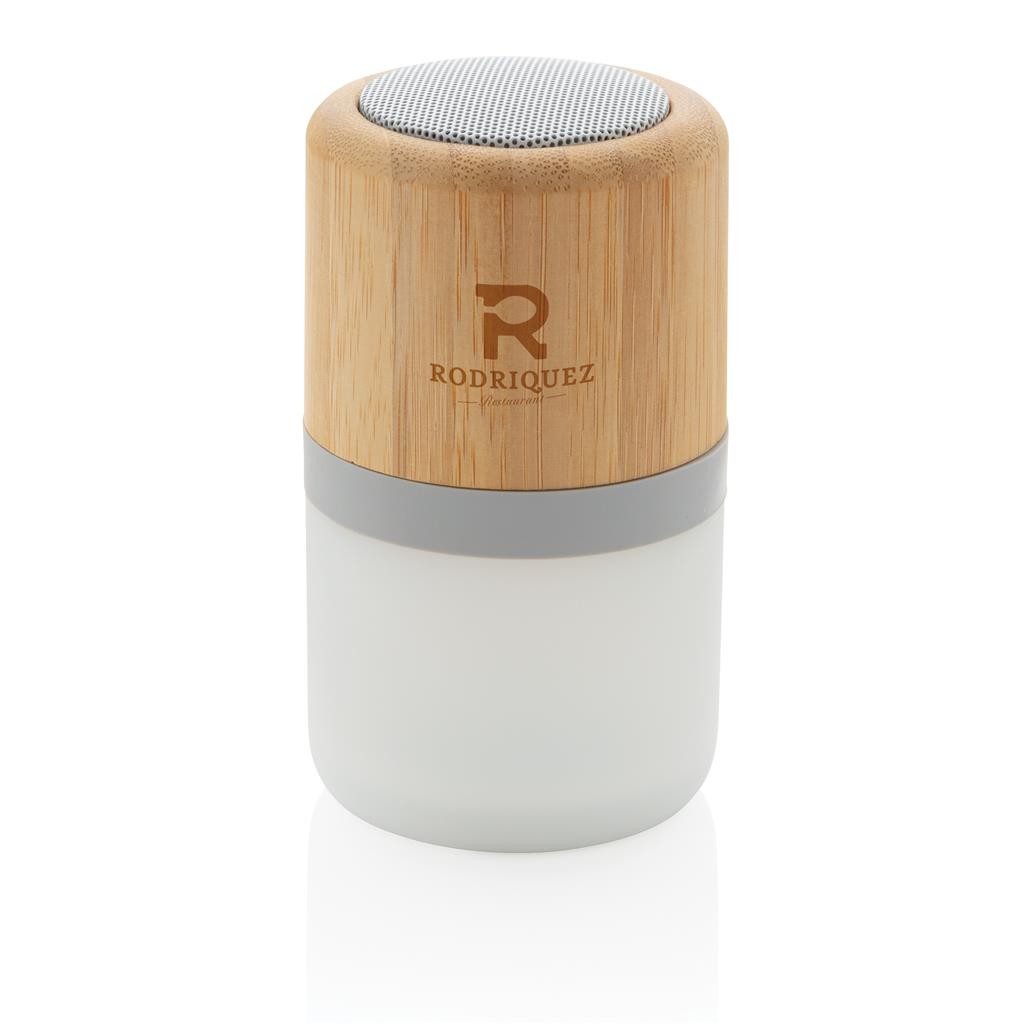 ENCEINTE 3W BT5.0 EN BAMBOU AVEC LUMIERE D'AMBIANCE