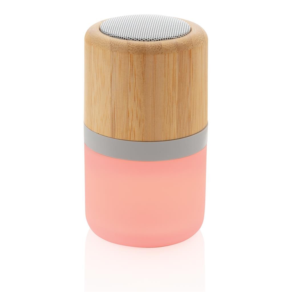 ENCEINTE 3W BT5.0 EN BAMBOU AVEC LUMIERE D'AMBIANCE