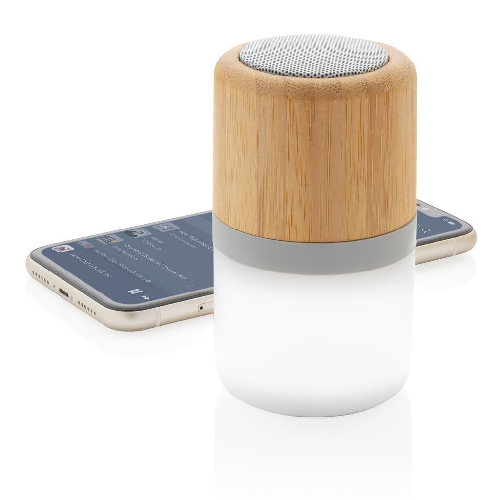 ENCEINTE 3W BT5.0 EN BAMBOU AVEC LUMIERE D'AMBIANCE