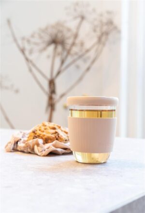 VERRE 360ML AVEC COUVERCLE EN SILICONE UKIYO
