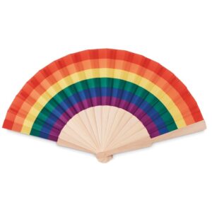 EVENTAIL ARC EN CIEL EN BOIS ET TISSU BOWFAN