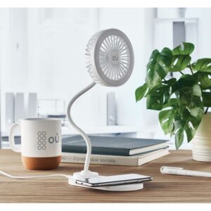 VENTILATEUR DE BUREAU AVEC LUMIERE ET CHARGEUR SANS FIL 10W VIENTO
