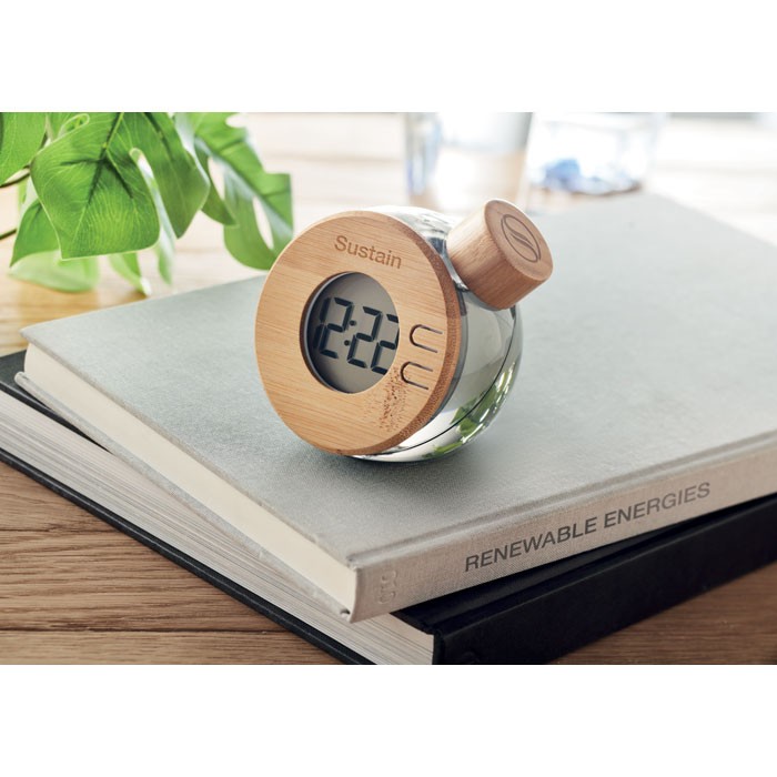 HORLOGE LCD EN BAMBOU A EAU DROPPY LUX