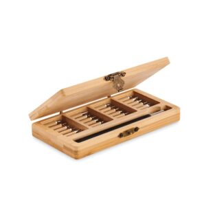 KIT D'OUTILS 24 PIECES DANS UN ETUI EN BAMBOU BAMTOOL