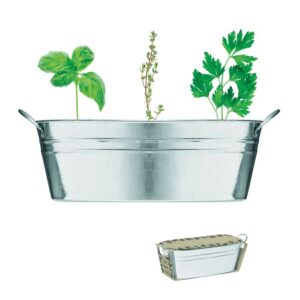 BAC A PLANTES EN ZINC AVEC UNE SELECTION DE 3 HERBES MIX SEEDS