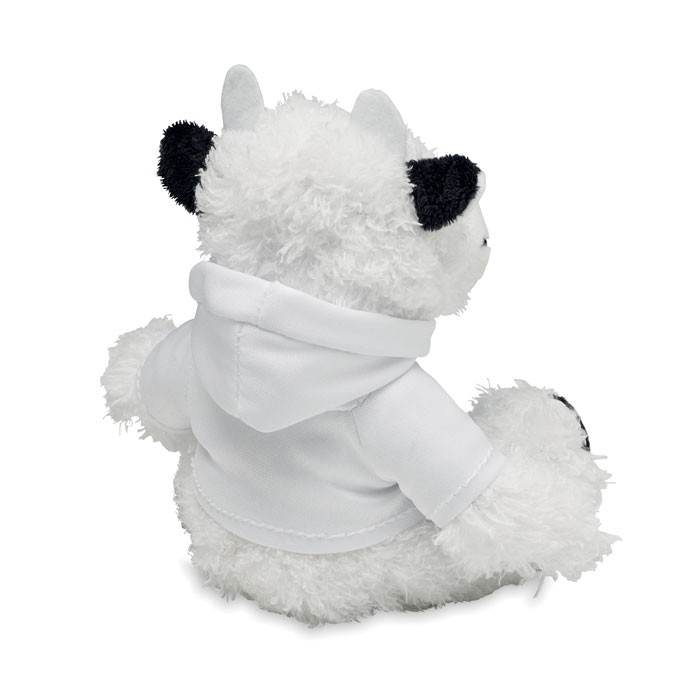 VACHE EN PELUCHE AVEC PULL A CAPUCHE MANNY