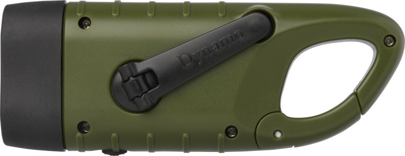 LAMPE DE POCHE DYNAMO SOLAIRE AVEC MOUSQUETON HELIOS