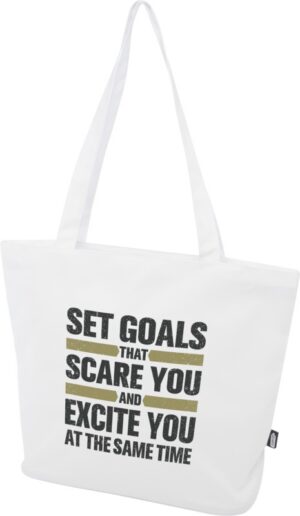 SAC SHOPPING PANAMA DE 20L AVEC FERMETURE ECLAIR RECYCLE CERTIFIE GRS