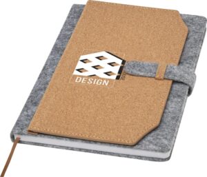 CARNET A5 EN FEUTRINE RECYCLEE ET LIEGE VIVIANA