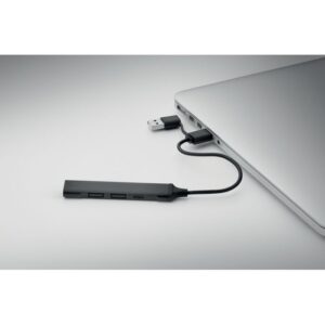 HUB 4 PORTS EN ALUMINIUM RECYCLE CURRENT