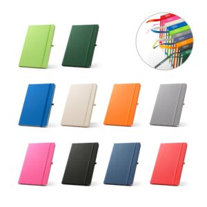 CAHIER A5 EN POLYESTER RECYCLE AVEC PAGES LIGNEES ANNE