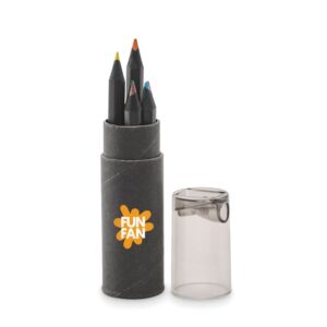 6 CRAYONS DE COULEURS AVEC TAILLE CRAYON DANS TUBE NEGRO