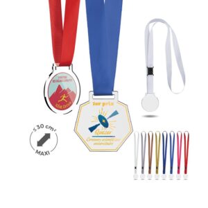 MEDAILLE PLASTIQUE AVEC CORDON SATIN SUR MESURE