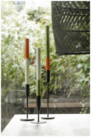 BOUGIES A RAYURES DIAGONALES ORIGINALHOME EDEN PAR LOT DE 3