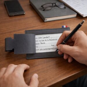 ETIQUETTE A BAGAGE IMITATION CUIR FABRIQUE EN FRANCE