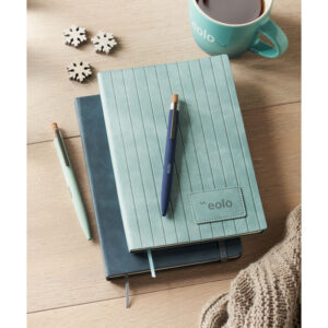 CARNET A5 AVEC COUVERTURE SOUPLE NERVUREE EN PU RECYCLE TINTRAY