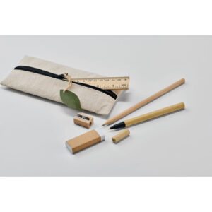 SET D'ECRITURE DANS UNE POCHETTE JUTE ET COTON JUCOSET