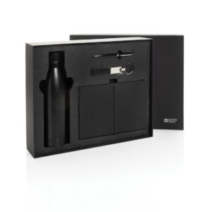 SET CADEAU D'AFFAIRES LUXE AVEC BOUTEILLE SWISS PEAK