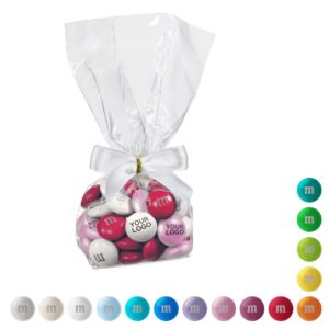 BONBONS M&M’S® PERSONNALISES DANS UN BALLOTIN TRANSPARENT DE 40GR