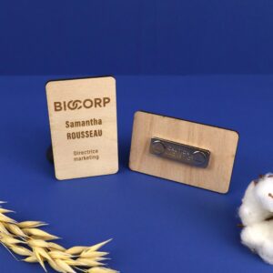 BADGE BOIS MAGNETIQUE