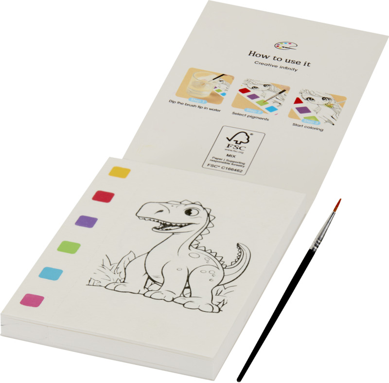LIVRE DE COLORIAGE QUELL ET SET DE CRAYONS PINCEAUX A EAU – Image 2