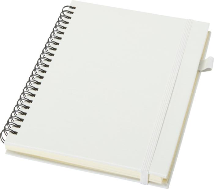 CAHIER A SPIRALES A5 AVEC COUVERTURE RIGIDE EN PLASTIQUE RECYCLE – Image 2