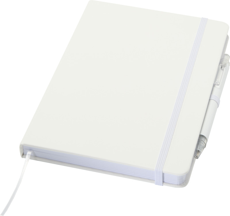 ENSEMBLE CAHIER EN PAPIER RECYCLE SPECTRUM A5 ET UN STYLO A BILLE EN ALUMINIUM RECYCLE – Image 2
