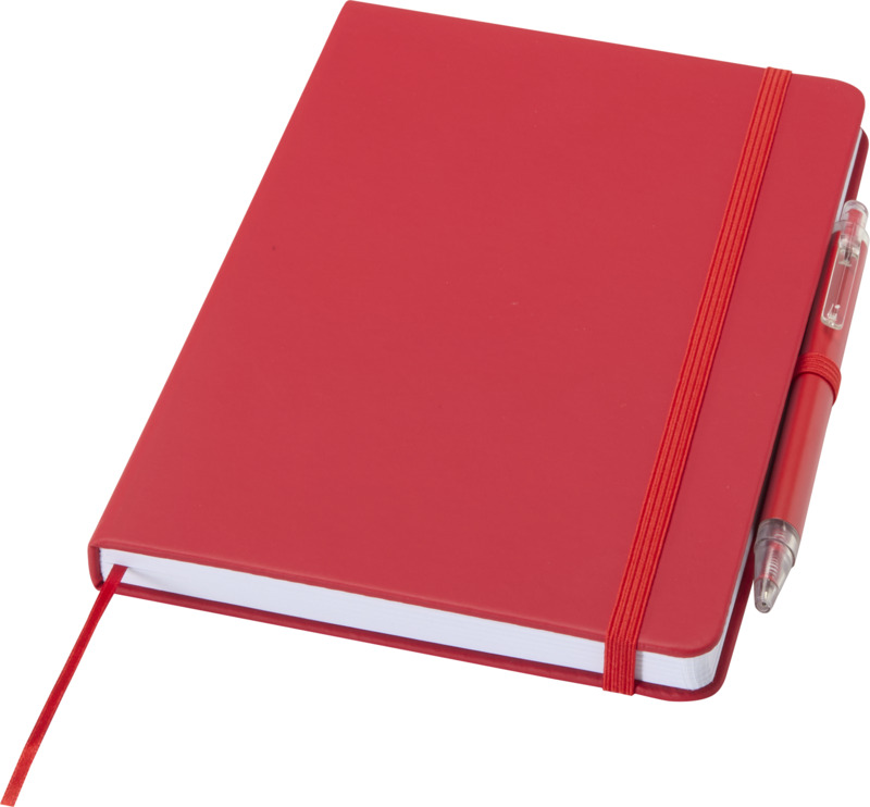 ENSEMBLE CAHIER EN PAPIER RECYCLE SPECTRUM A5 ET UN STYLO A BILLE EN ALUMINIUM RECYCLE – Image 3