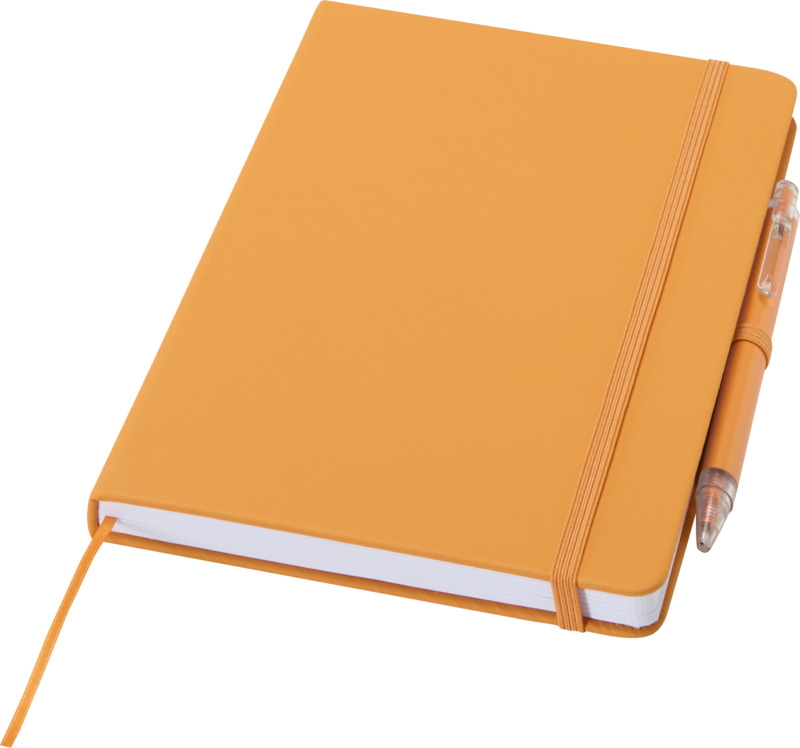 ENSEMBLE CAHIER EN PAPIER RECYCLE SPECTRUM A5 ET UN STYLO A BILLE EN ALUMINIUM RECYCLE – Image 4
