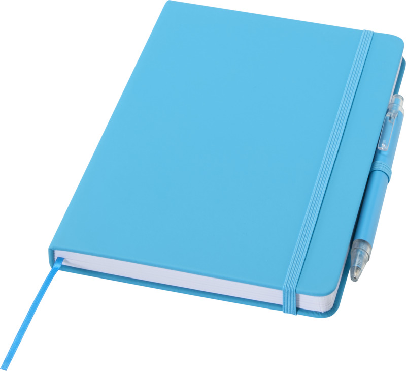 ENSEMBLE CAHIER EN PAPIER RECYCLE SPECTRUM A5 ET UN STYLO A BILLE EN ALUMINIUM RECYCLE – Image 5