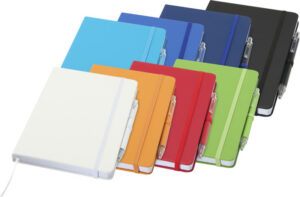 ENSEMBLE CAHIER EN PAPIER RECYCLE SPECTRUM A5 ET UN STYLO A BILLE EN ALUMINIUM RECYCLE