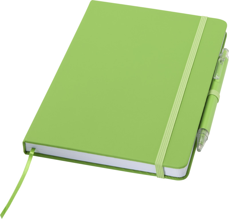 ENSEMBLE CAHIER EN PAPIER RECYCLE SPECTRUM A5 ET UN STYLO A BILLE EN ALUMINIUM RECYCLE – Image 16