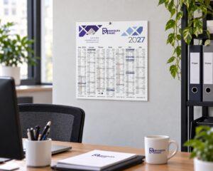 PETIT CALENDRIER BANCAIRE REMBORDE 7 MOIS PAR FACE