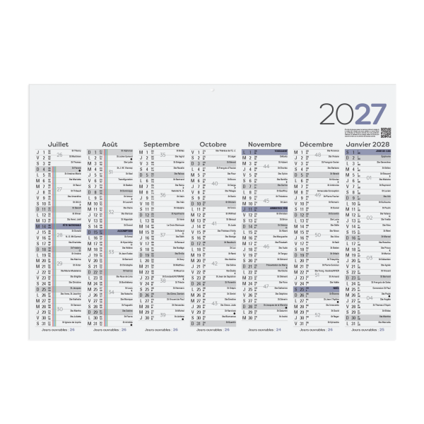 CALENDRIER BANCAIRE REMBORDE 7 MOIS PAR FACE – Image 5