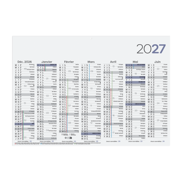 CALENDRIER BANCAIRE REMBORDE 7 MOIS PAR FACE – Image 4