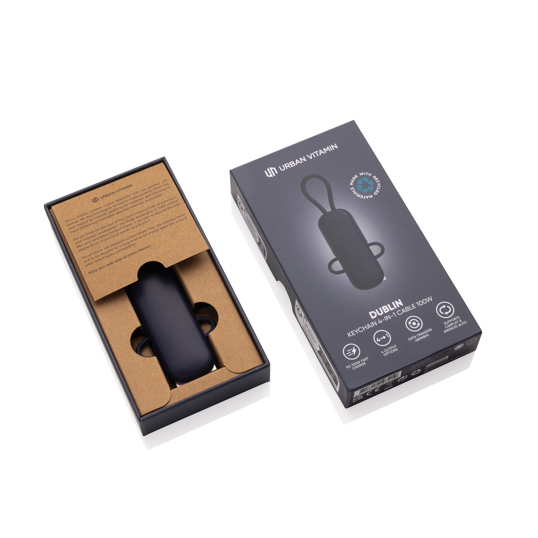 CABLE 100W PORTE-CLES 4 EN 1 URBAN VITAMIN DUBLIN – Image 5