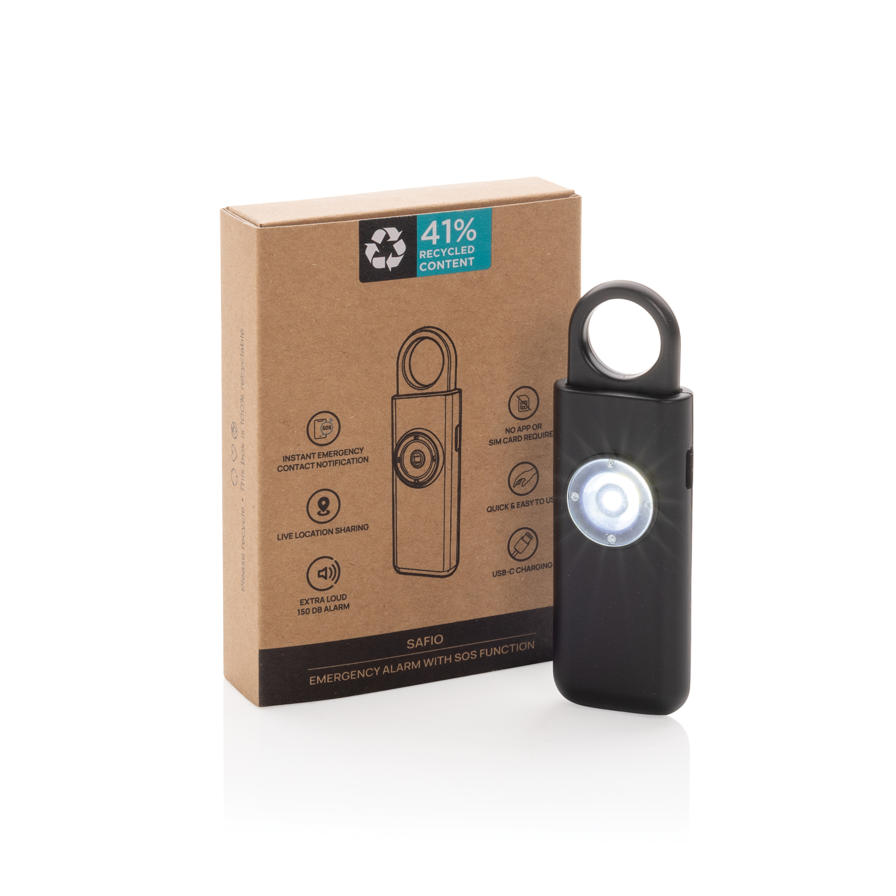 ALARME D'URGENCE RECHARGEABLE AVEC FONCTION SOS SAFIO RCS – Image 4