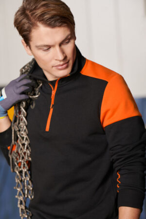 SWEAT UNISEXE 280GR BICOLORE AVEC 1/4 DE ZIP PRIME
