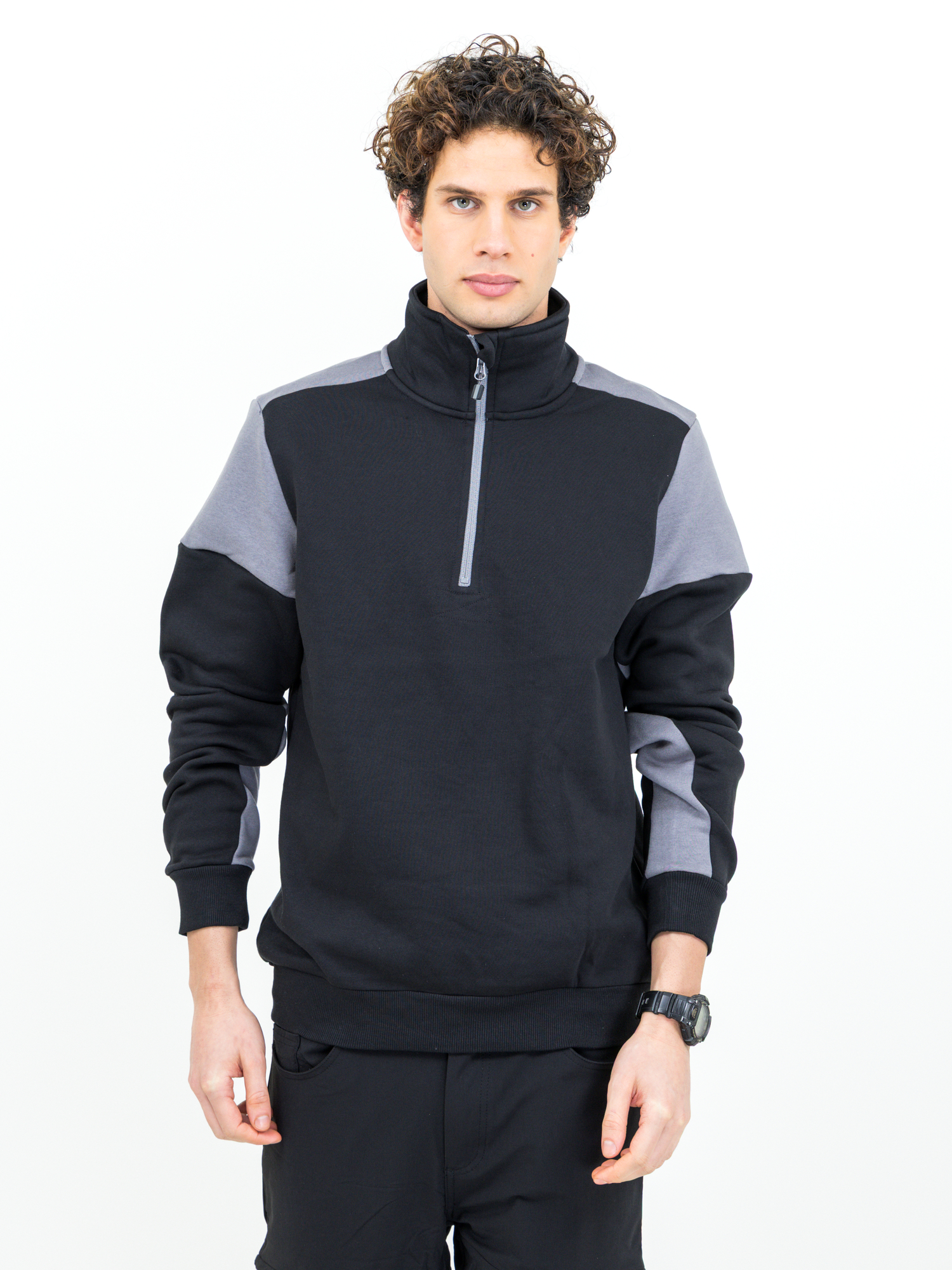 SWEAT UNISEXE 280GR BICOLORE AVEC 1/4 DE ZIP PRIME – Image 5