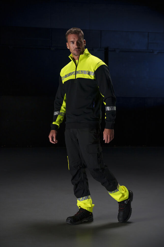 SWEAT 1/2 ZIP 280GR AVEC BANDES REFLECHISSANTES