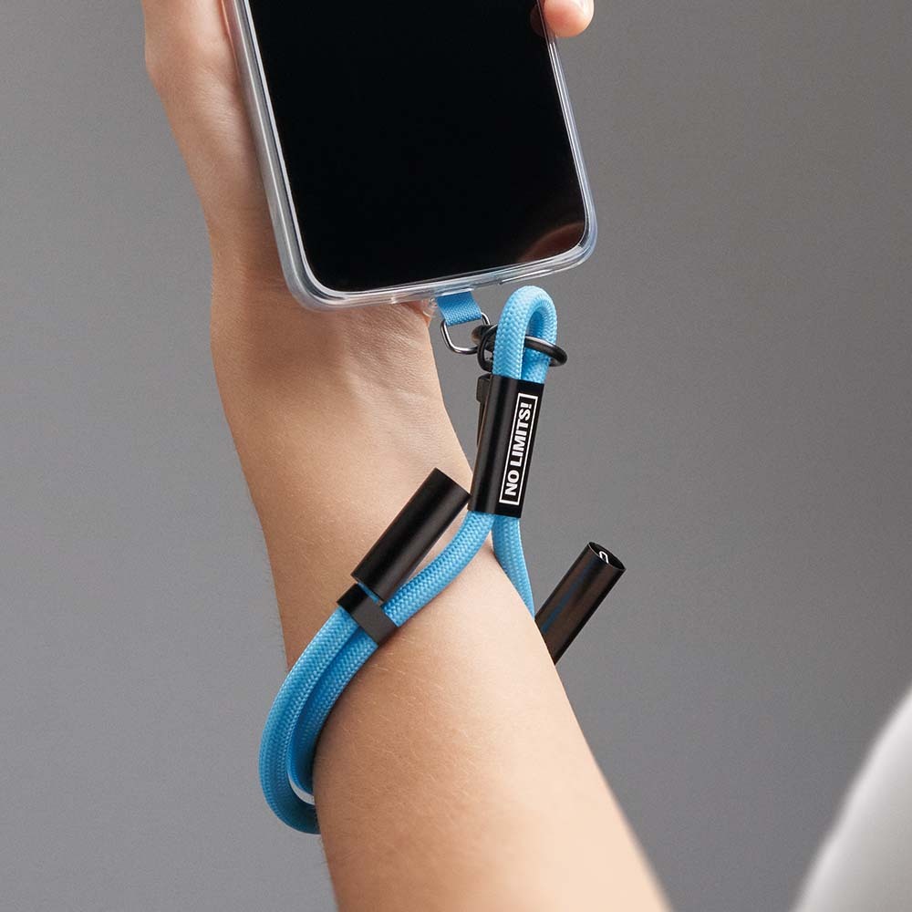 CABLE DE CHARGE ET TRANSFERT DE DONNEES TYPE C VERS TYPE AJUSTABLE 60W AVEC SUPPORT DE TELEPHONE A SANGLE COURTE – Image 3