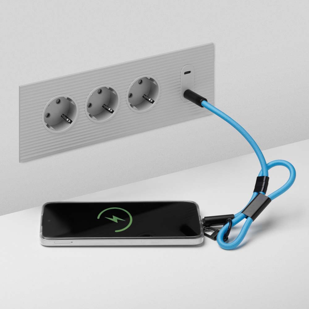CABLE DE CHARGE ET TRANSFERT DE DONNEES TYPE C VERS TYPE AJUSTABLE 60W AVEC SUPPORT DE TELEPHONE A SANGLE COURTE – Image 5